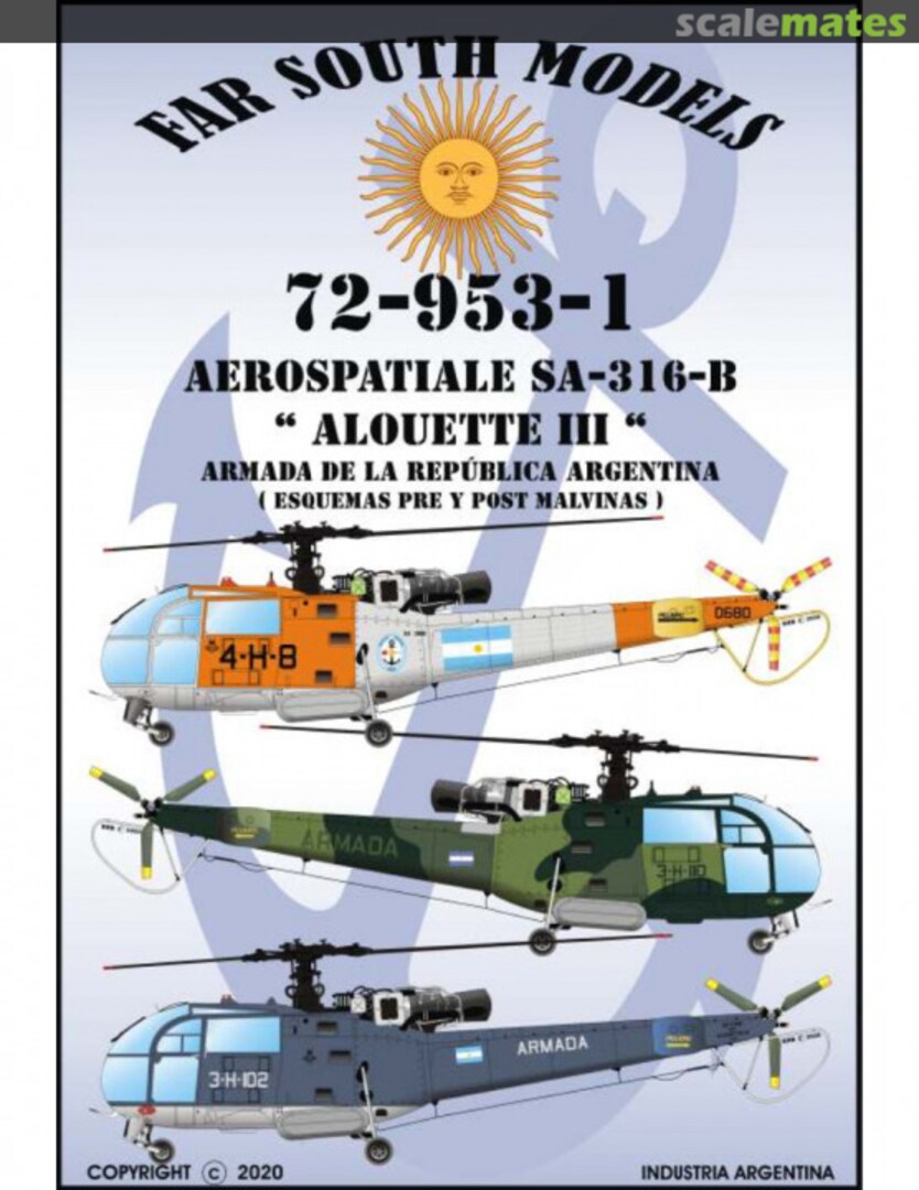 Boxart Aerospatiales SA-316-B Alouette III 72-953-1 Far South Models Boxart Aerospatiales SA-316-B Alouette III 72-953-1 Far South Models