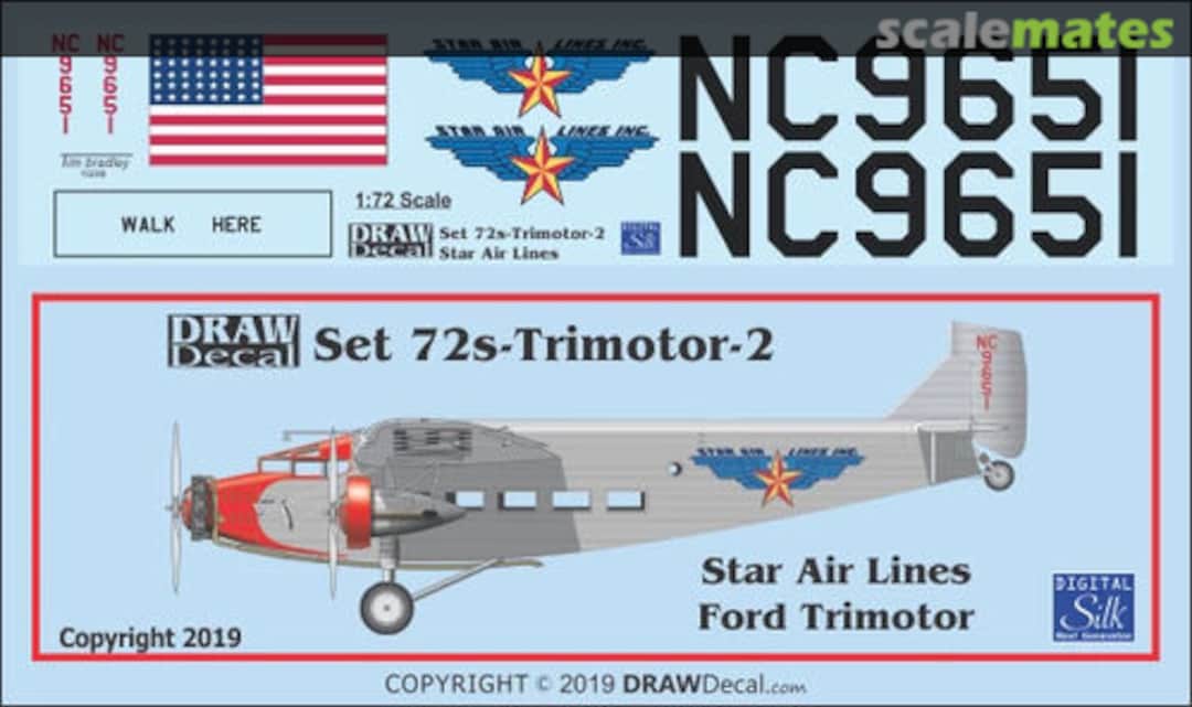 Boxart AT-5 Ford Trimotor - Alaska Star Airlines (for Airfix kits) 72-TRIMOTOR-02 Draw Decal Boxart AT-5 Ford Trimotor - Alaska Star Airlines (for Airfix kits) 72-TRIMOTOR-02 Draw Decal