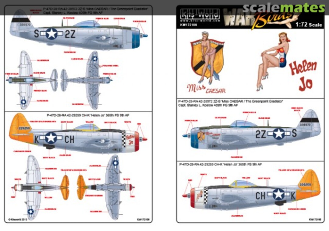 Boxart P-47D Thunderbolts Bubbletop KW172106 Kits-World Boxart P-47D Thunderbolts Bubbletop KW172106 Kits-World
