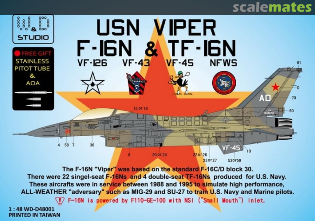 Boxart USN Viper F-16N & TF-16N WD-D48001 W&D Studio Boxart USN Viper F-16N & TF-16N WD-D48001 W&D Studio