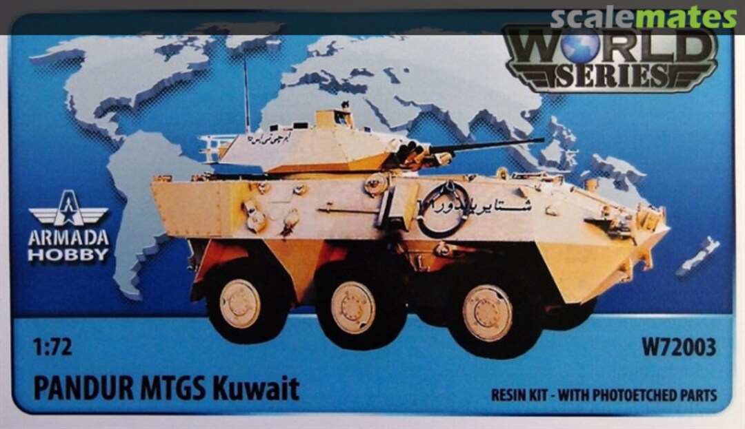 Boxart Austrian 6x6 APC Pandur MTGS (Kuwait) (resin kit & PE set) W72003 Armada Hobby