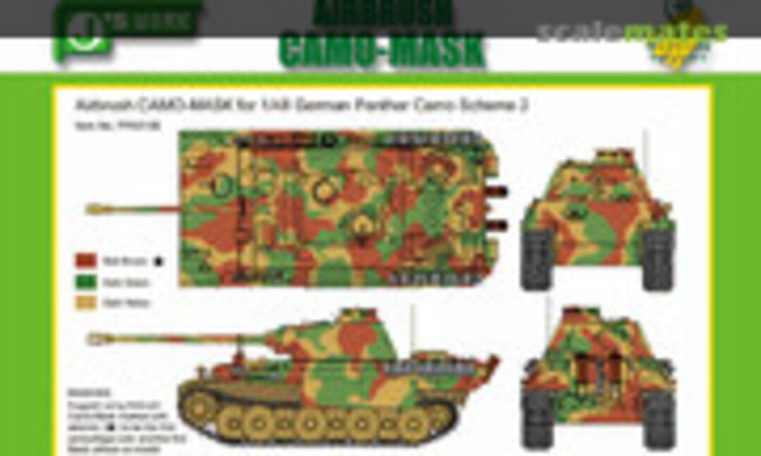 1:48 Airbrush Camo-Mask for German Panther Camo Scheme 2 (J's Work PPA5106) PPA5106