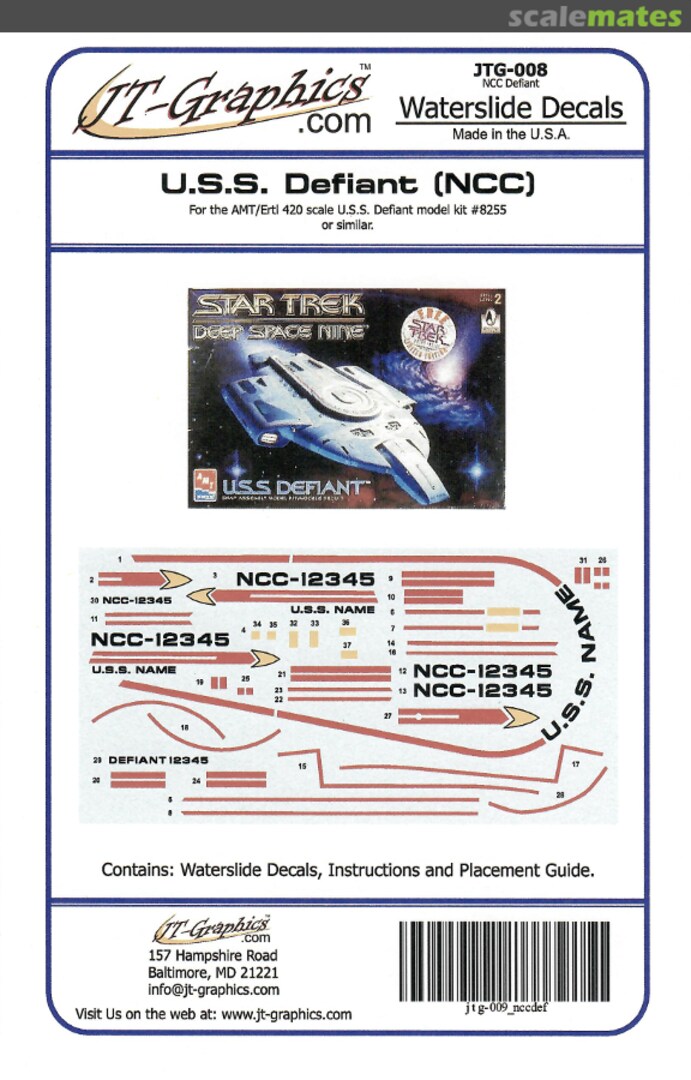 Boxart U.S.S. Defiant (NX) JTG-008 JT-Graphics