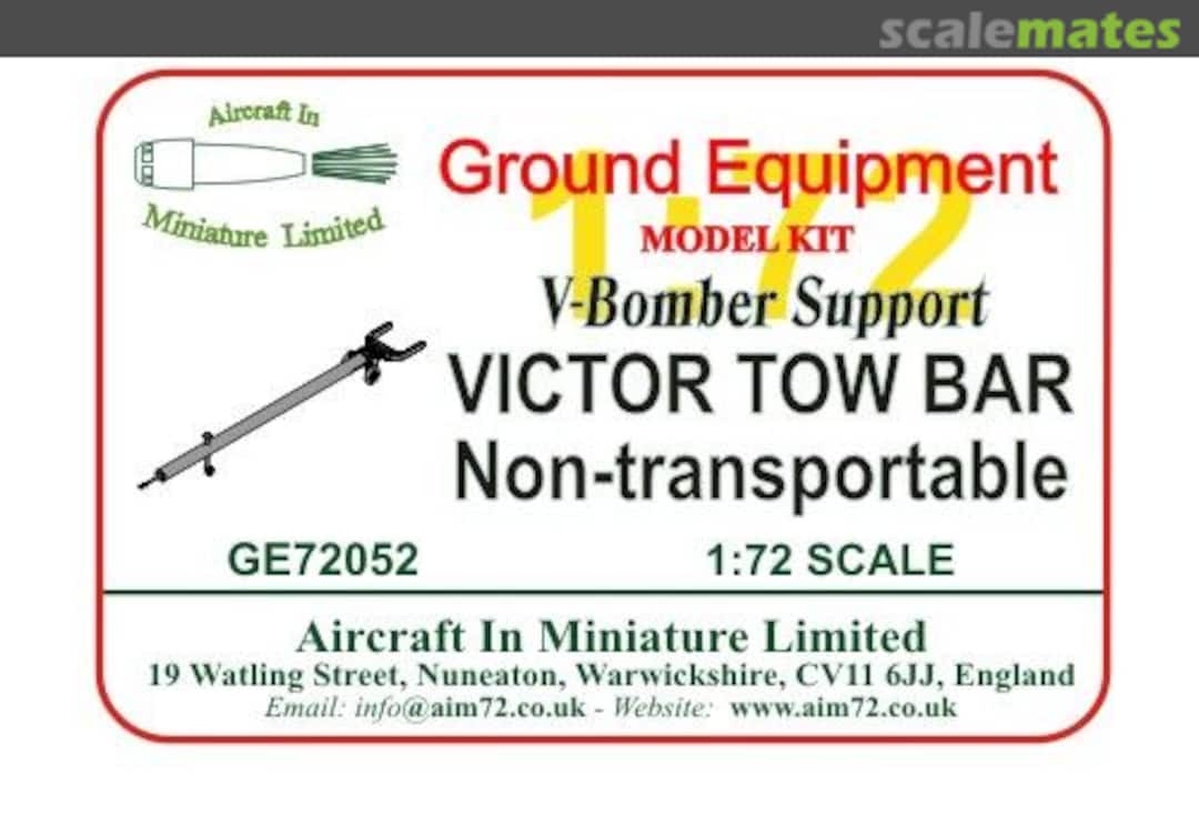 Boxart Victor Tow Bar Non-transportable GE72052 Aircraft In Miniature Ltd Boxart Victor Tow Bar Non-transportable GE72052 Aircraft In Miniature Ltd
