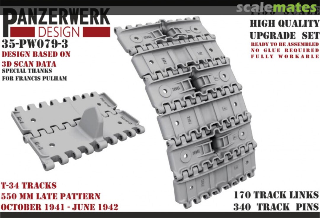 Boxart T-34 tracks 550 mm wide Oct 1941-Jun 1942 35-PW079-3 Panzerwerk design Boxart T-34 tracks 550 mm wide Oct 1941-Jun 1942 35-PW079-3 Panzerwerk design