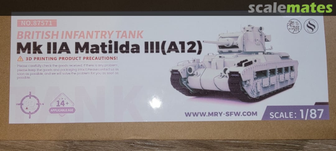 Boxart Mk IIA Matilda III(A12) 87571 SSMODEL Boxart Mk IIA Matilda III(A12) 87571 SSMODEL