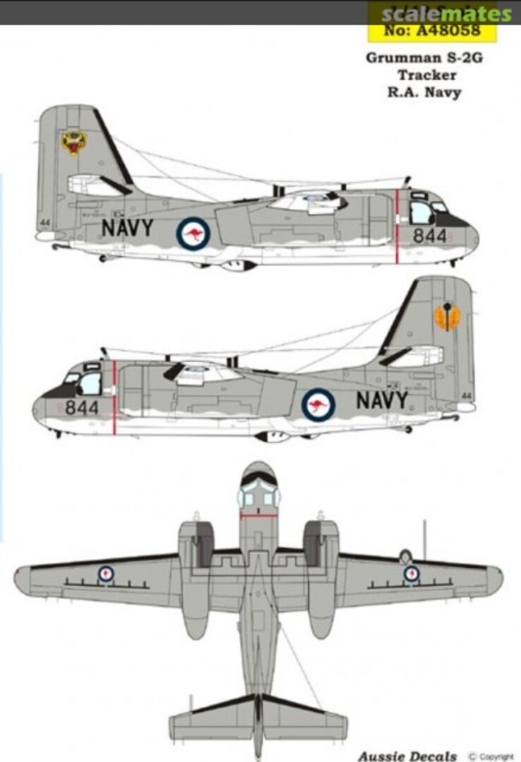 Boxart Grummans S-2G Tracker - RAN Decals 48058 Aussie Decals Boxart Grummans S-2G Tracker - RAN Decals 48058 Aussie Decals