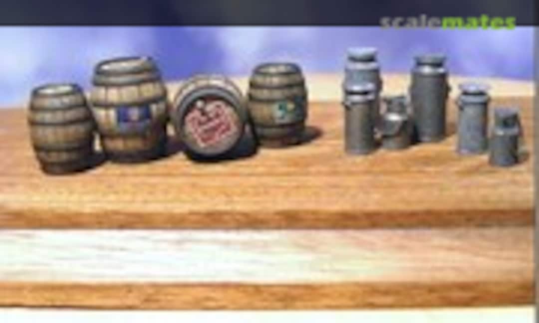 1:35 Beer Barrels & Milk Churns - 10 pcs. & Decals (Reality in Scale 35150) 35150