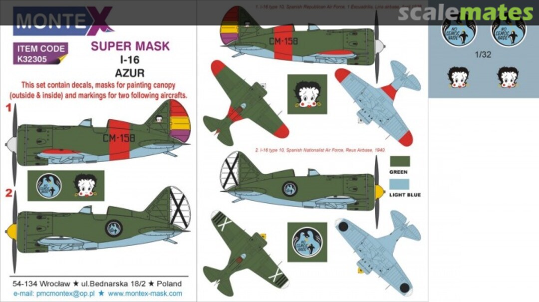 Boxart Polikarpov I-16 type 10 K32305 Montex Boxart Polikarpov I-16 type 10 K32305 Montex