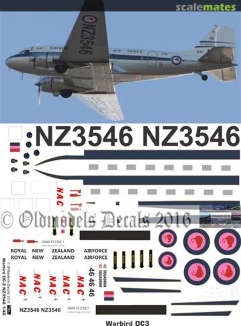 Boxart Warbird - RNZAF DC3 OMD0322 Oldmodels Decals Boxart Warbird - RNZAF DC3 OMD0322 Oldmodels Decals