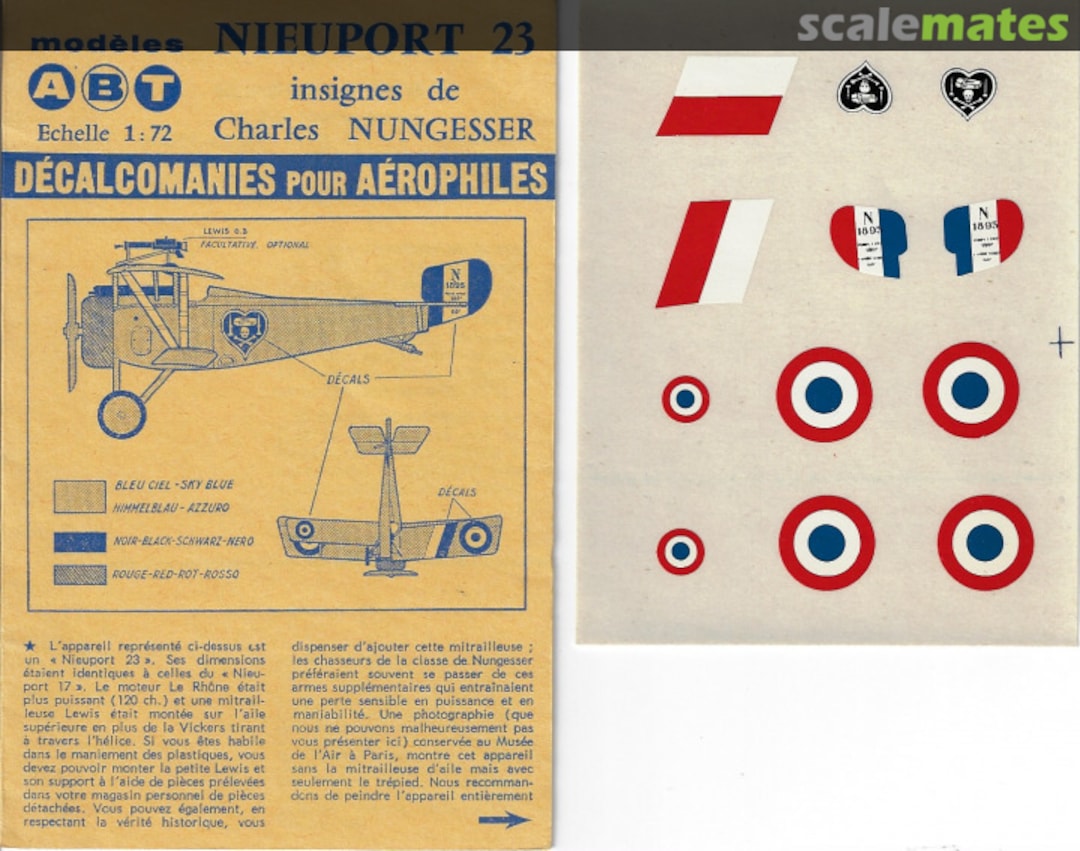 Boxart Nieuport 23 Insignes de Charles Nungesser NONE01 ABT Decals Boxart Nieuport 23 Insignes de Charles Nungesser NONE01 ABT Decals