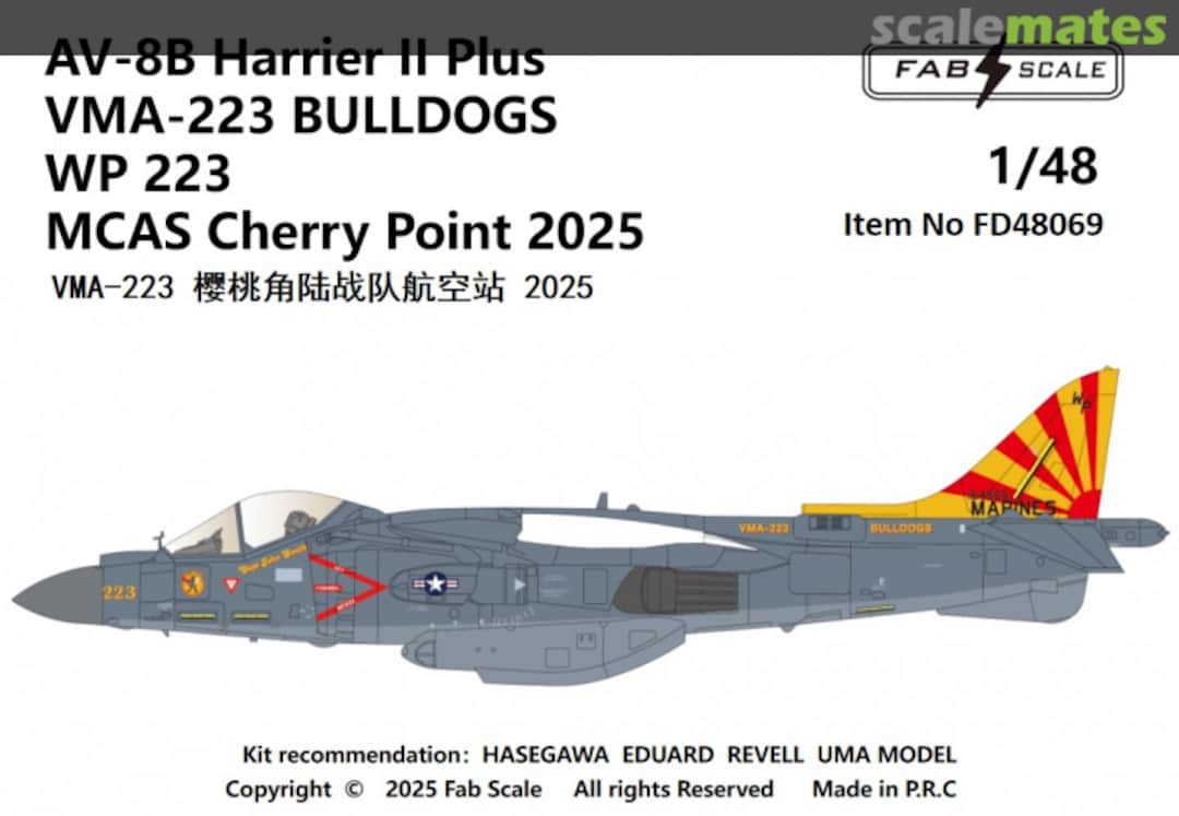 Boxart AV-8B Harrier II Plus VMA-223 FD48069 Fab Scale