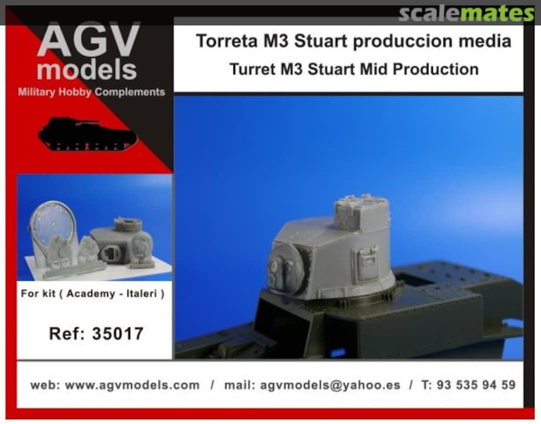 Boxart Turret M3 Stuart Mid Production 35017 AGV Models Boxart Turret M3 Stuart Mid Production 35017 AGV Models