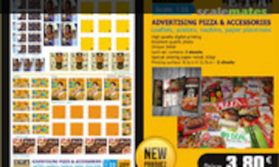 1:35 ADVERTISING PIZZA & ACCESSORIES (ETA Diorama Accessories 209)