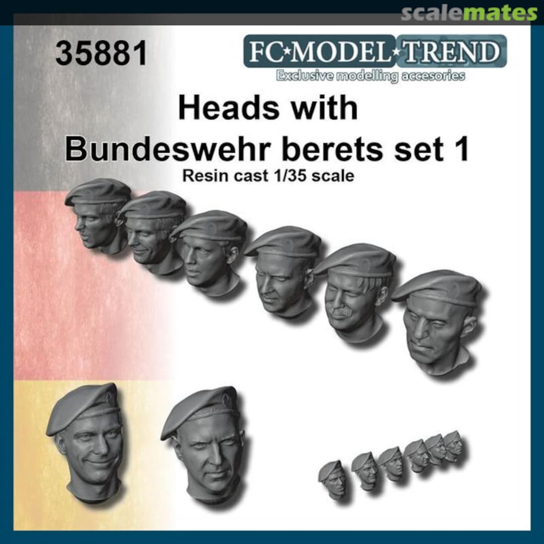 Boxart Heads with Bundeswehr Berets, set 1 35881 FC Model Trend