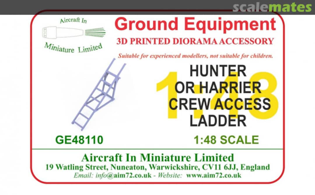Boxart Hunter or Harrier Crew Access Ladder GE48110 Aircraft In Miniature Ltd Boxart Hunter or Harrier Crew Access Ladder GE48110 Aircraft In Miniature Ltd