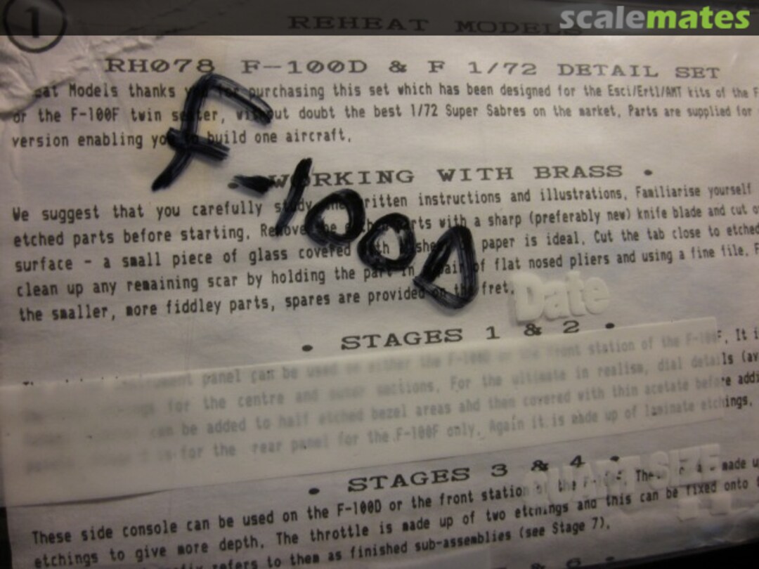 Boxart F-100D/F Detail Set RH078 Reheat Models Boxart F-100D/F Detail Set RH078 Reheat Models