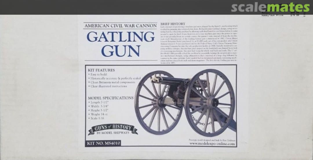 Boxart Gatling Gun MS4010 Model Shipways