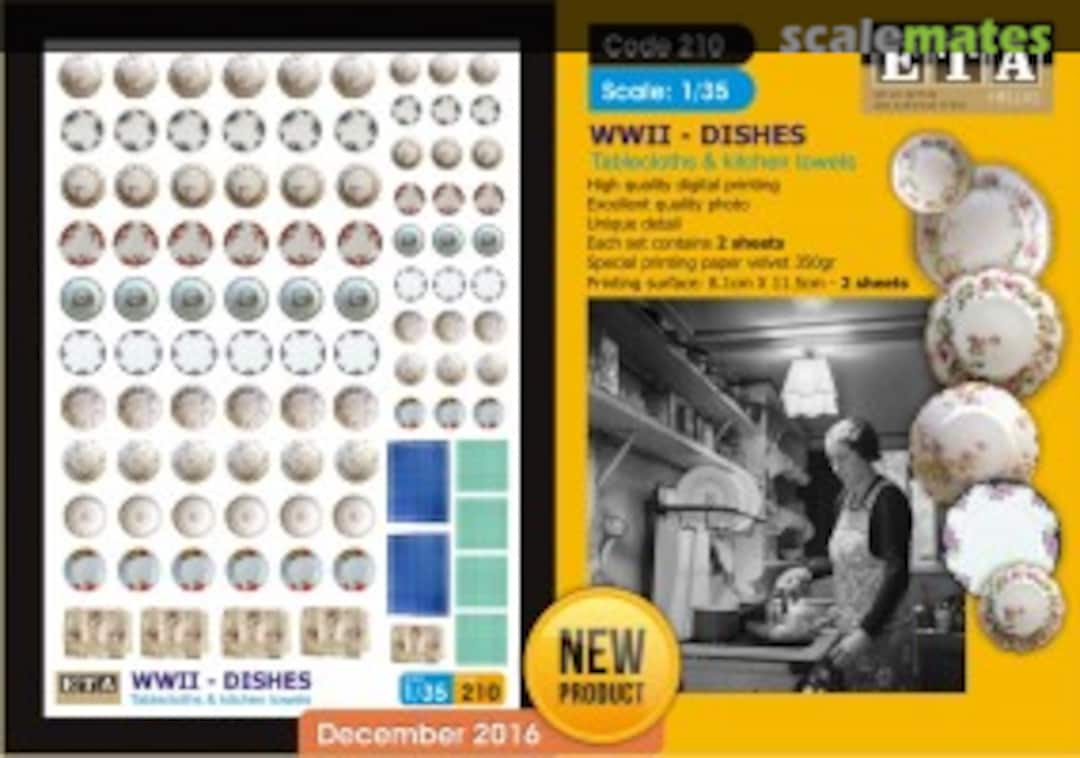 Boxart WWII - Dishes, Tablecloth & Kitchen Towels 210 ETA Diorama Accessories Boxart WWII - Dishes, Tablecloth & Kitchen Towels 210 ETA Diorama Accessories