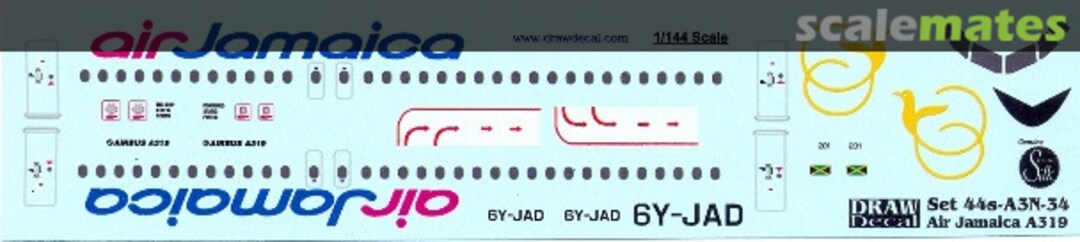 Boxart Airbus A319-112 44s-A3N-34 Draw Decal Boxart Airbus A319-112 44s-A3N-34 Draw Decal