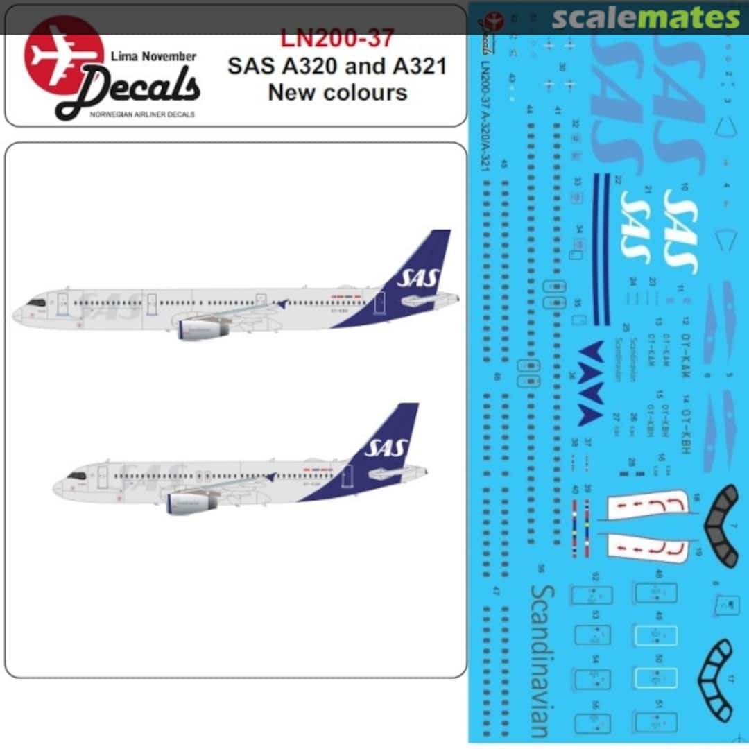 Boxart SAS new cs Airbus A320/A321 LN200-37 Lima November Decals Boxart SAS new cs Airbus A320/A321 LN200-37 Lima November Decals