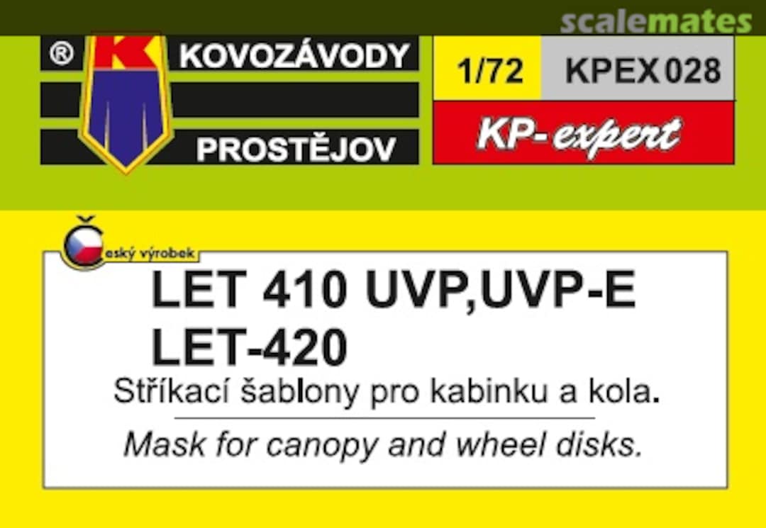 Boxart Let L-410 canopy masks KPEX028 Kovozávody Prostějov Boxart Let L-410 canopy masks KPEX028 Kovozávody Prostějov