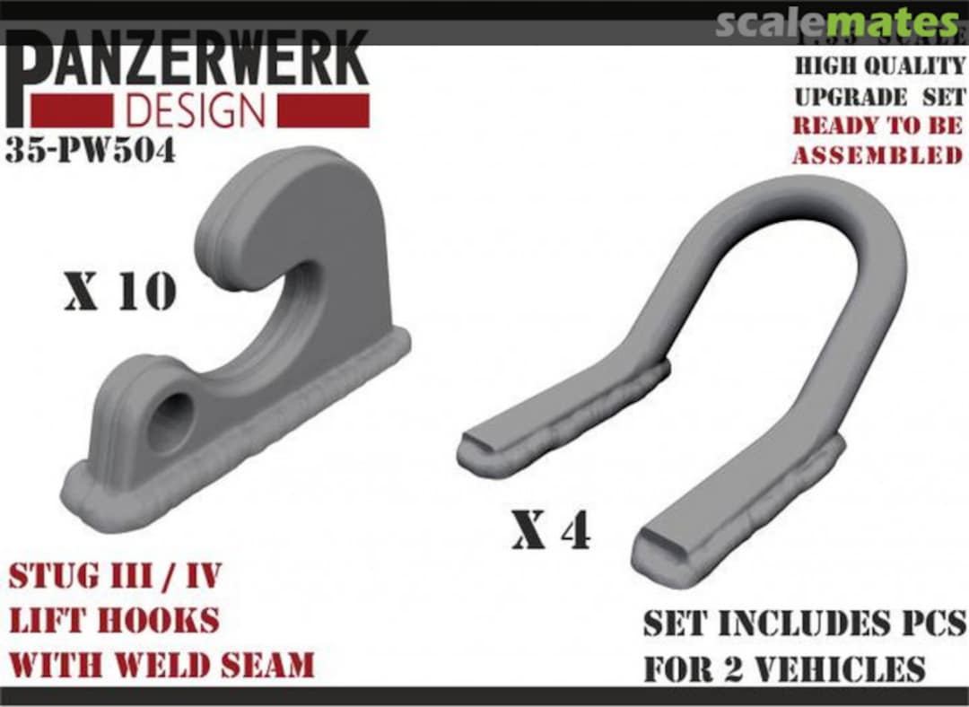 Boxart StuG III / IV lift hooks 35-PW504 Panzerwerk design Boxart StuG III / IV lift hooks 35-PW504 Panzerwerk design