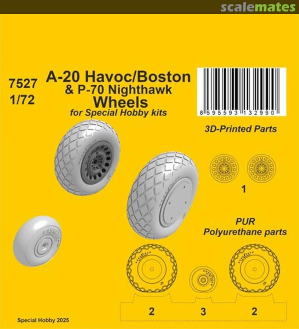 Boxart A-20 Havoc/Boston/ P-70 Nighthawk Wheels 7527 CMK Boxart A-20 Havoc/Boston/ P-70 Nighthawk Wheels 7527 CMK