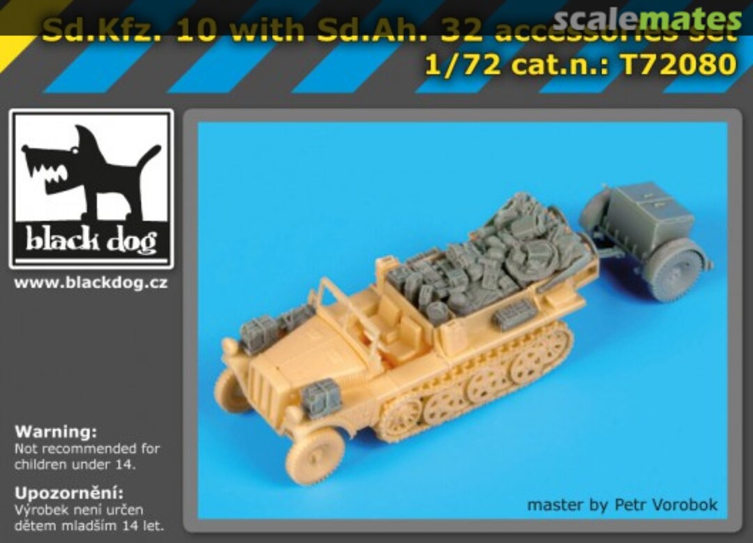 Boxart Sd.Kfz 10 with Sd.Ah.32 accessories set T72080 Black Dog