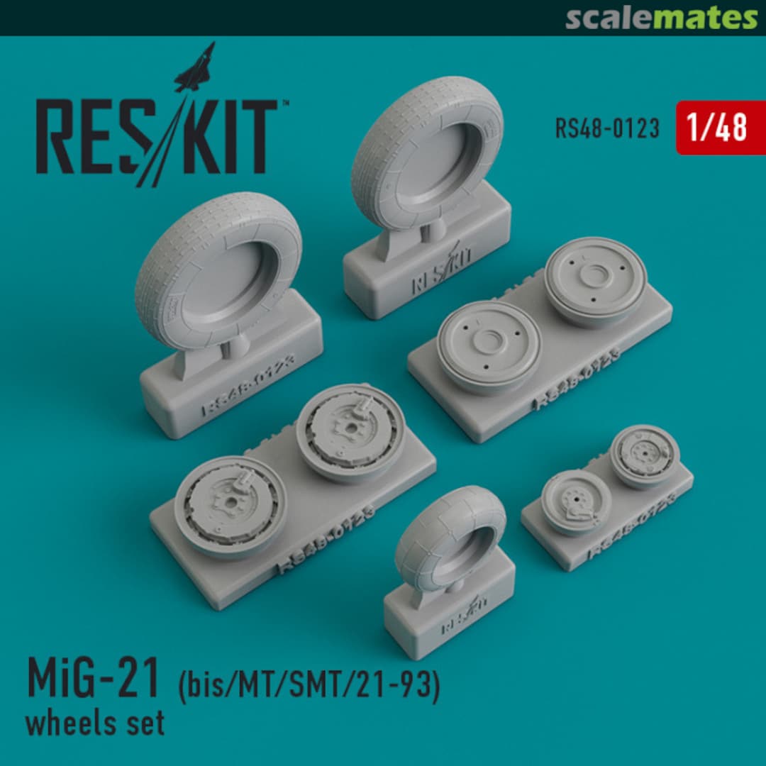 Boxart MiG-21 (bis/MT/SMT/21-93) wheels set RS48-0123 ResKit Boxart MiG-21 (bis/MT/SMT/21-93) wheels set RS48-0123 ResKit