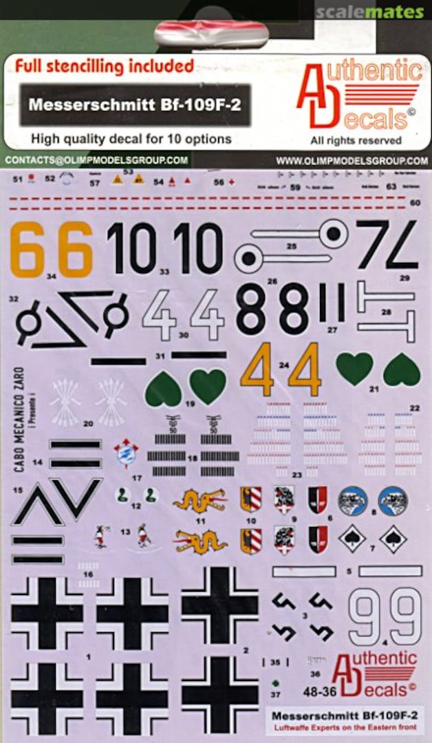 Boxart Messerschmitt Bf 109 F-2 48-36 Authentic Decals Boxart Messerschmitt Bf 109 F-2 48-36 Authentic Decals