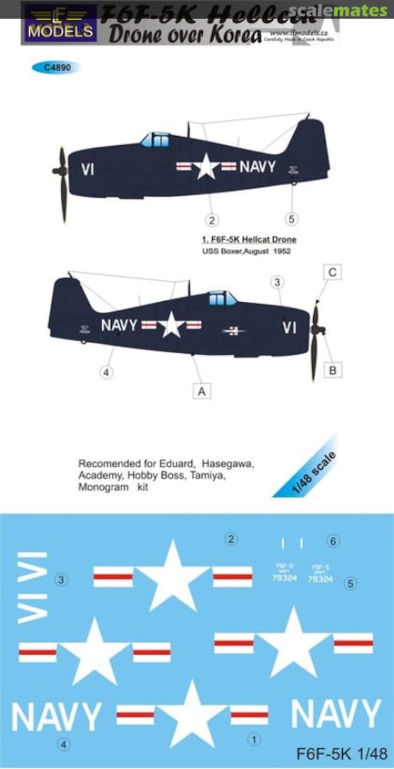 Boxart Grumman F6F-5K Hellcat Drone over Korea C4890 LF Models Boxart Grumman F6F-5K Hellcat Drone over Korea C4890 LF Models