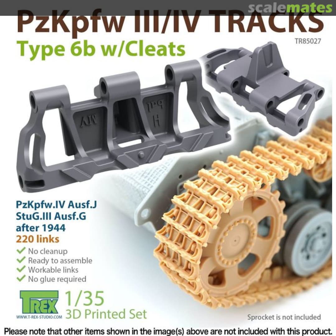 Boxart PzKpfw III / IV Tracks - Type 6b w/Cleats TR85027 T-Rex Studio Boxart PzKpfw III / IV Tracks - Type 6b w/Cleats TR85027 T-Rex Studio