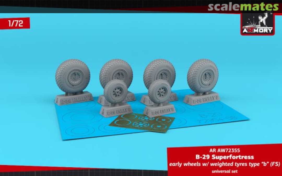 Boxart B-29 Superfortress early production wheels w/ weighted tyres type “b” (FS) AR AW72355 Armory Boxart B-29 Superfortress early production wheels w/ weighted tyres type “b” (FS) AR AW72355 Armory