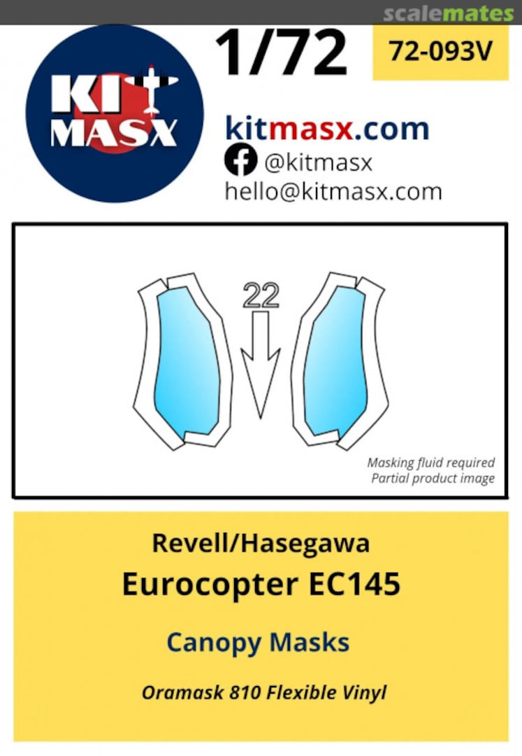 Boxart Eurocopter EC145 Canopy Masks 72-093V Kit Masx Boxart Eurocopter EC145 Canopy Masks 72-093V Kit Masx