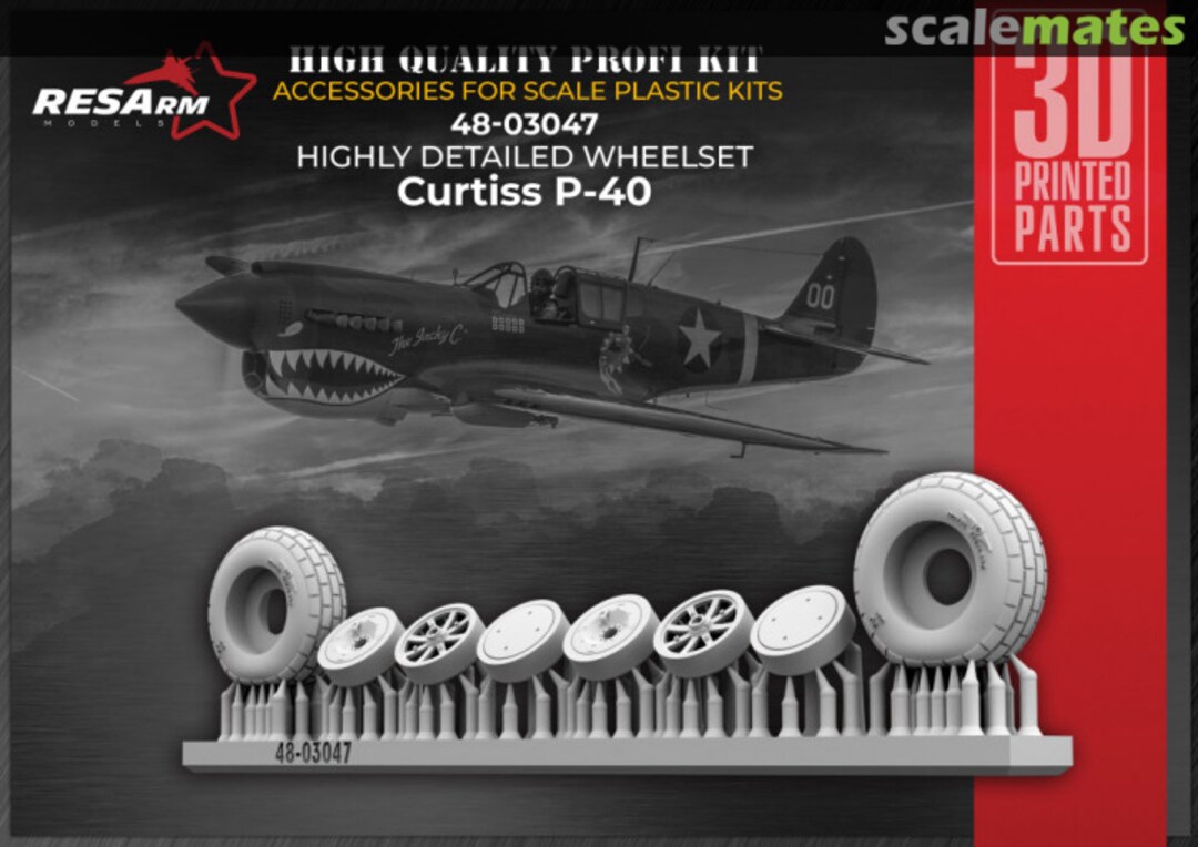 Boxart P-40 Warhawk (#2) highly detailed wheel set 48-03047 RESArm Boxart P-40 Warhawk (#2) highly detailed wheel set 48-03047 RESArm