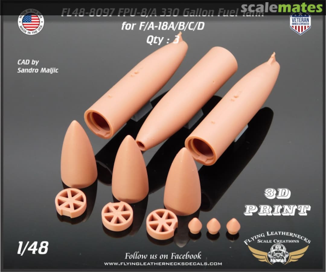 Boxart FPU-8/A 330 Gallon Fuel Tanks for F/A-18A-D FL48-8097 Flying Leathernecks
