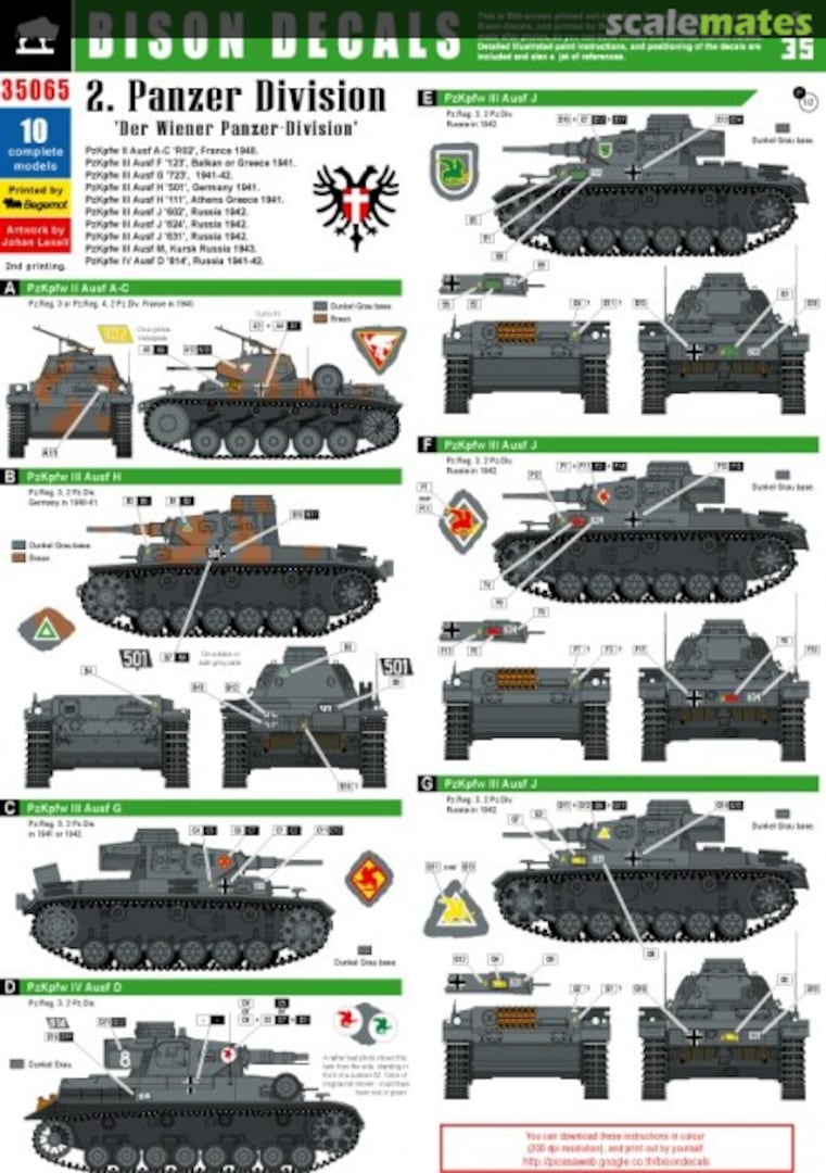 Boxart 2. Pz.Division 1940-43 35065 Bison Decals Boxart 2. Pz.Division 1940-43 35065 Bison Decals