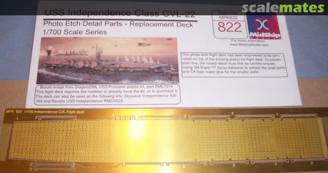 Boxart USS Independence Class CVL-22 Replacement Deck MPK822 MidShip Models Boxart USS Independence Class CVL-22 Replacement Deck MPK822 MidShip Models