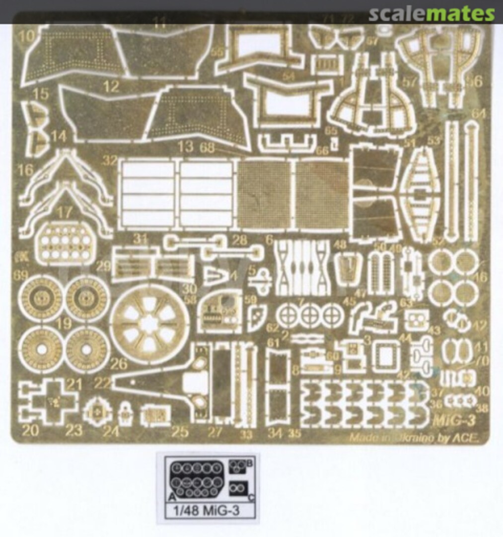 Boxart Mikoyan Gurievich MiG-3 Flaps with panel desk film 4807 ACE Boxart Mikoyan Gurievich MiG-3 Flaps with panel desk film 4807 ACE