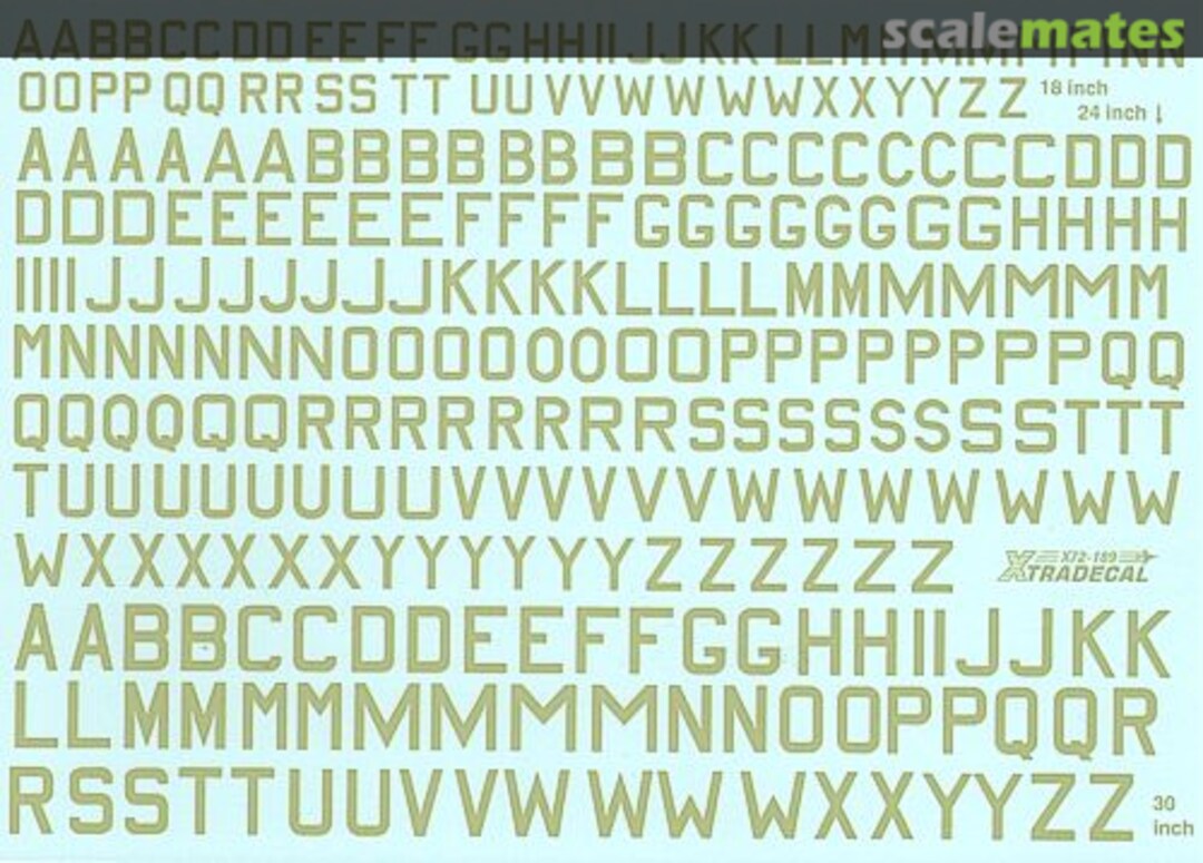 Boxart RAF WWII. Sky code letters 18' , 24' , 30' X72-189 Xtradecal