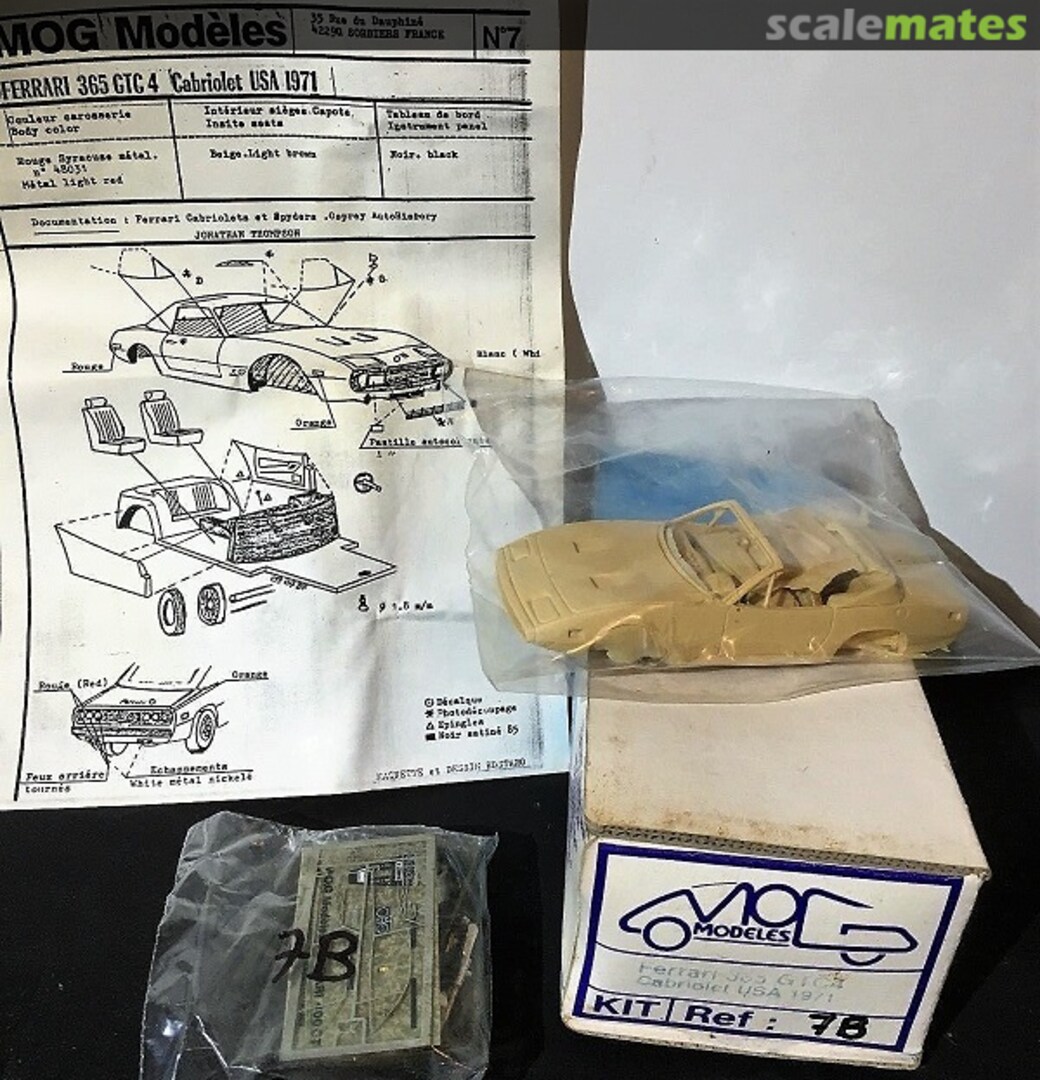 Boxart Ferrari 365 GTC 4 7B MOG Modèles Boxart Ferrari 365 GTC 4 7B MOG Modèles