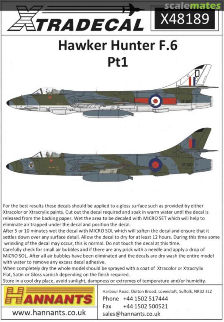 Boxart Hawker Hunter F.6 Part 1 X48189 Xtradecal Boxart Hawker Hunter F.6 Part 1 X48189 Xtradecal