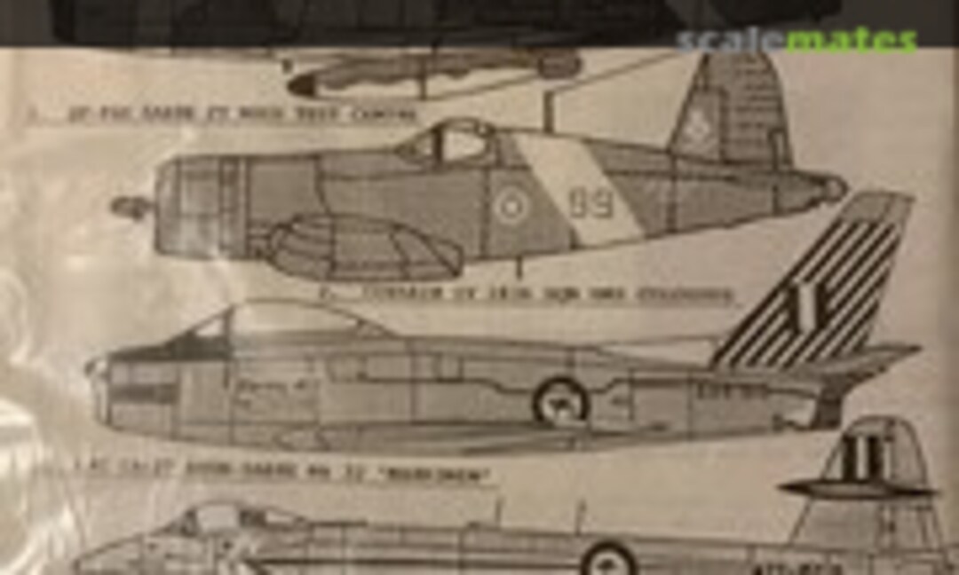 1:72 US Navy QF-86H; RN Corsair IV; RAAF Marksmen Sabre; RAAF Meteor F.8 & T.7; RAAF D.H. Caribou (Tasman Model Products V7207) V7207