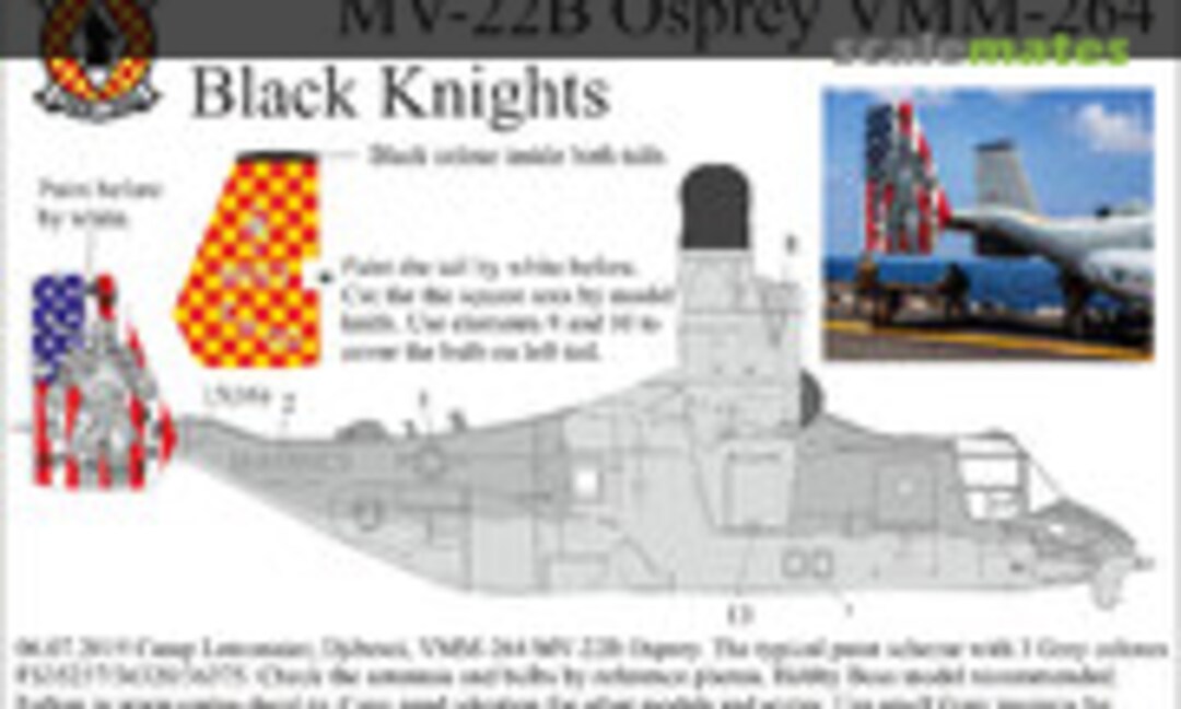1:72 MV-22B Osprey 'VMM-264 Black Knights' (UpRise Decal UR72160) UR72160
