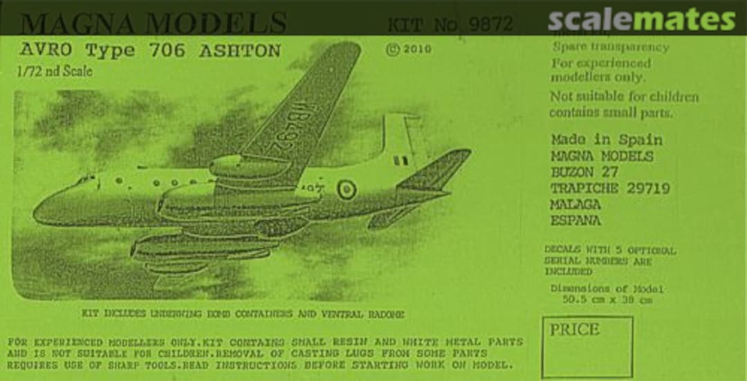 Boxart Avro Type 706 Ashton 9872 Magna Models Boxart Avro Type 706 Ashton 9872 Magna Models