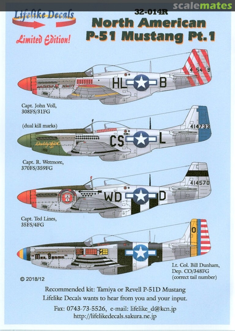 Boxart North American P-51 Mustang Pt. 1 32-014R Lifelike Decals Boxart North American P-51 Mustang Pt. 1 32-014R Lifelike Decals