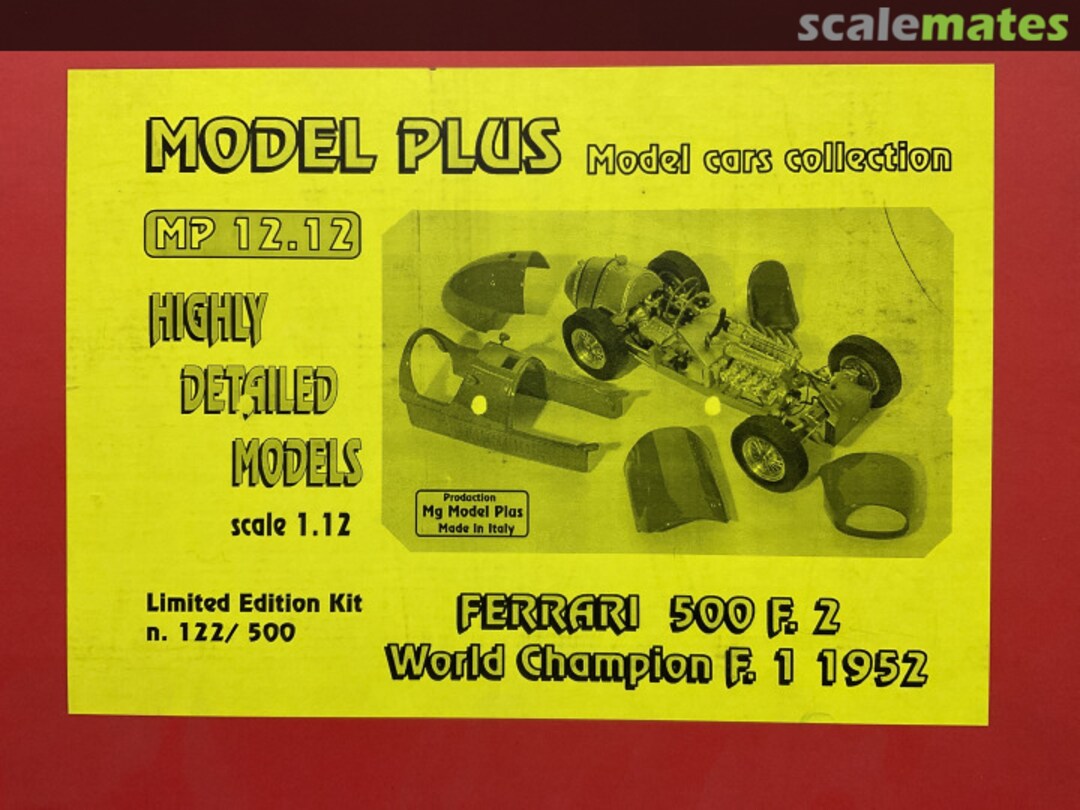 Boxart Ferrari 500 F.2 MP12.12 MG Model Plus
