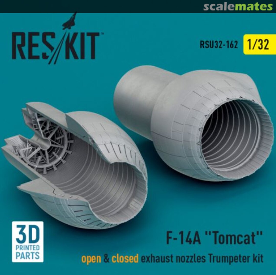 Boxart F-14A Tomcat open & closed exhaust nozzles (3D Printed) RSU32-0162 ResKit Boxart F-14A Tomcat open & closed exhaust nozzles (3D Printed) RSU32-0162 ResKit