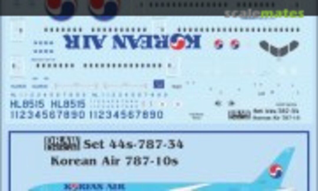 1:144 Korean Air 787-10 Dreamliners (Draw Decal 44-787-34) 44-787-34